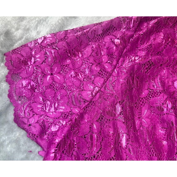 Amoureuse Womens Size 2X Nightgown Plus Size Magenta Purple Lace Bodice Maxi - Picture 7 of 11